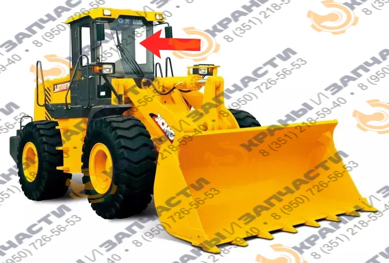 Стекло лобовое среднее (закаленное) для погрузчика фронтального Хcmg LW500kn
