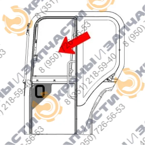  Стекло двери верхнее 1466352 для экскаватора Caterpillar CAT 301.5, 301.6, 301.8, 302.5
