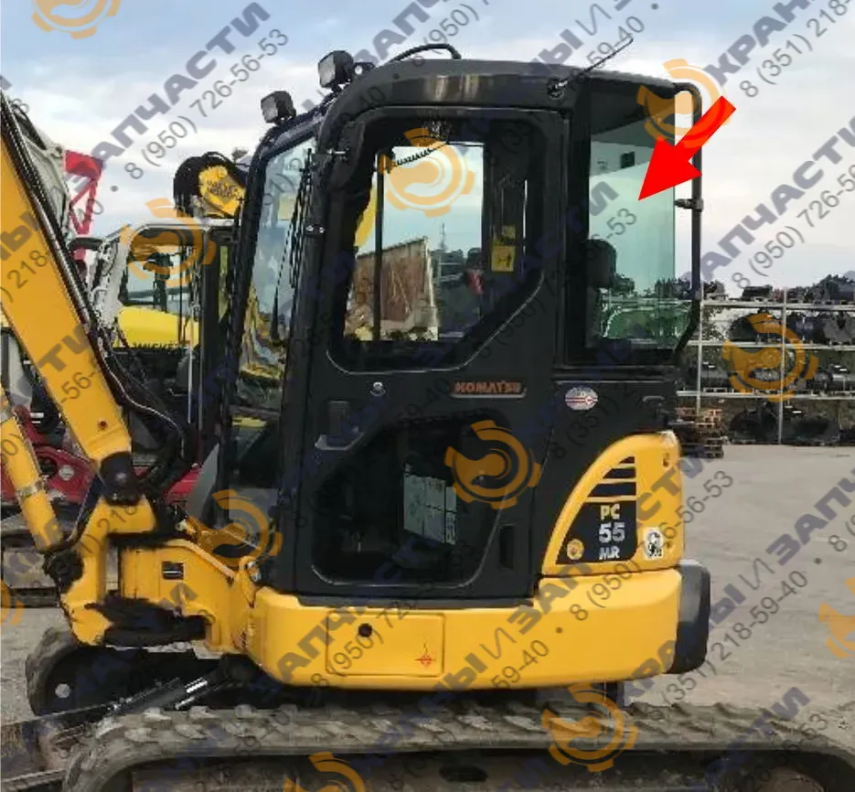 Cтекло кабины левое Komatsu PC 20/27/30/35/40/45/50/55 MR 2/3 под вклейку