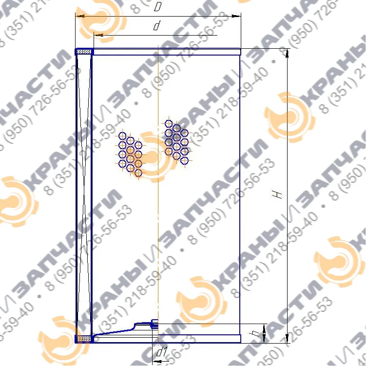 Чертеж Фильтр гидравлический Fleetguard HF6306