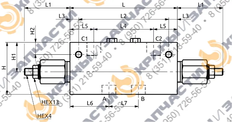 Двухсторонний балансировочный клапан A070311.00.00 HBS - чертеж 1