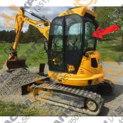 Стекло заднее (закаленное) для мини-экскаватора JCB 8035zts, 8065zts