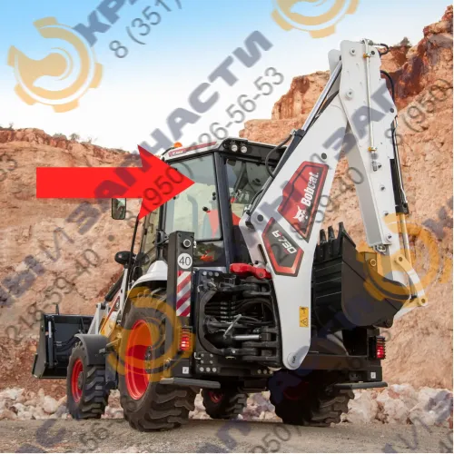 Стекло кузовное заднее левое (закаленное ) для экскаватора-погрузчика Bobcat B700, 730, 750, 780