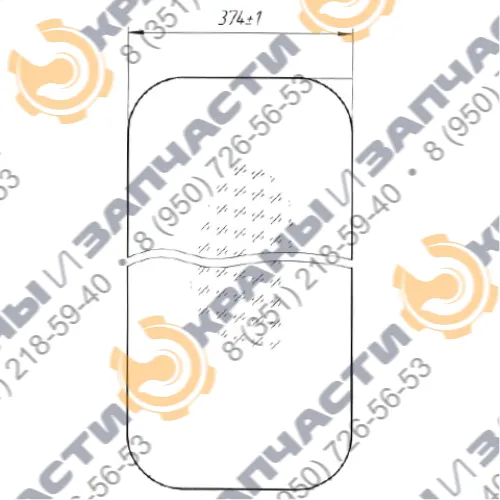 Стекло кабины козлового крана Т-6 Уралкран (376 мм) 014.33-00.00.00.004