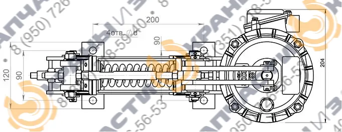 Тормоз  ТКГ-160 с гидротолкателем ТЭ-30 - чертеж 2