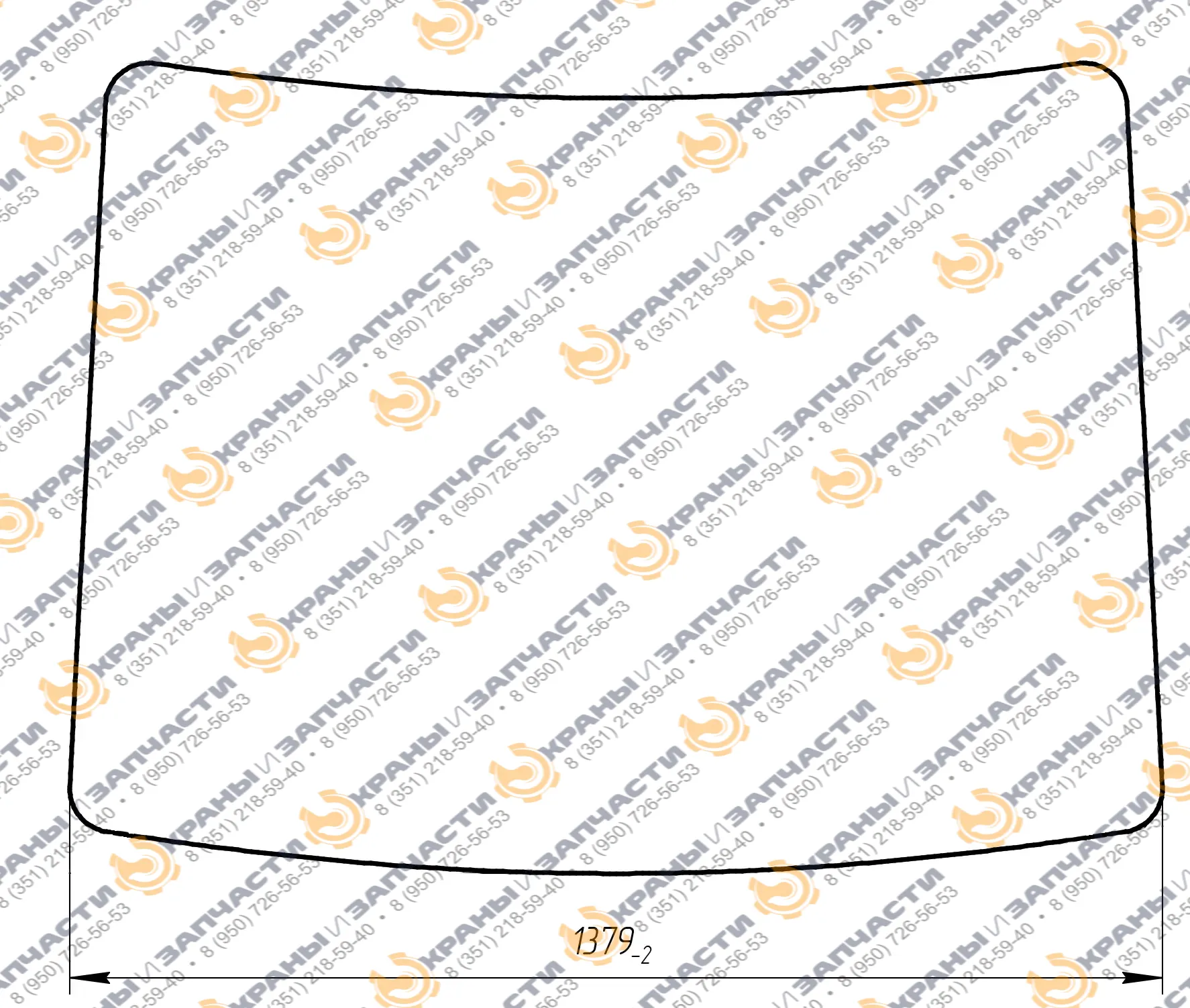 Стекло внешнее ПК46.51.00.101 (1379x1023) 3мм кабины погрузчика ПК-46