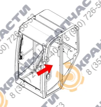 Стекло двери 3701495 для экскаватора Caterpillar CAT 301.4C