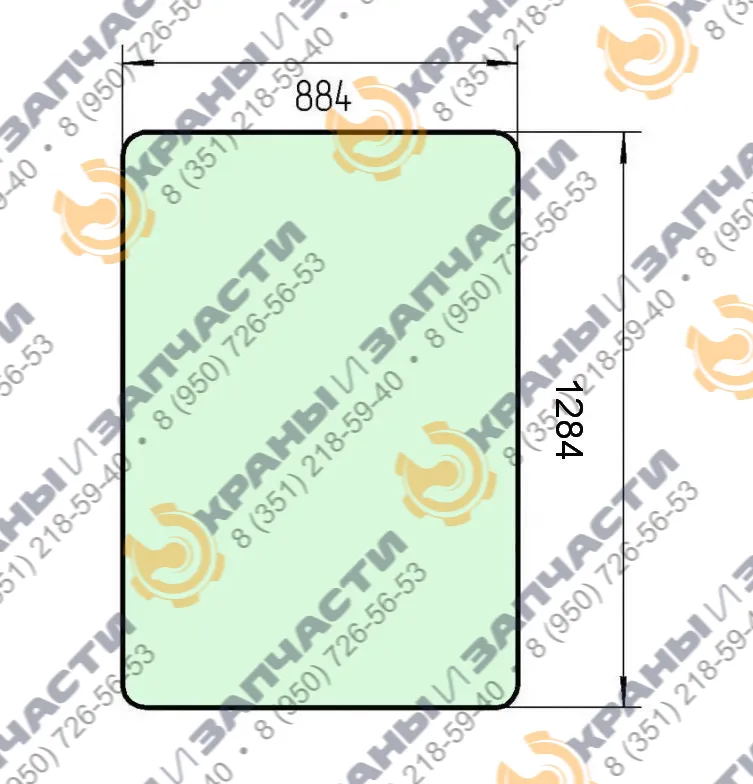 Стекло лобовое 251.17.00.031 (1281х881-1) гусеничного крана ДЭК-251