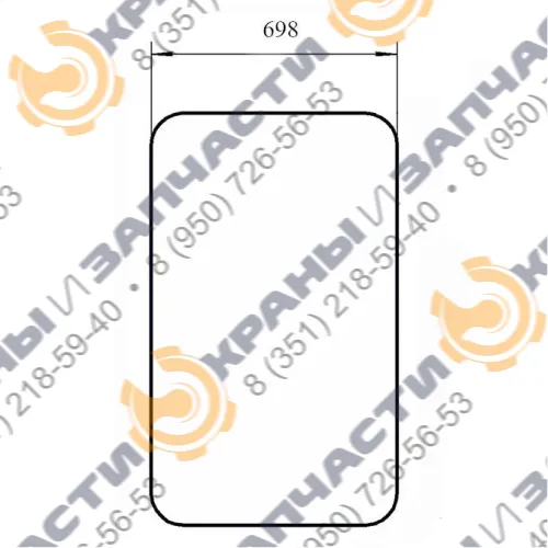 Стекло заднее (565х698) для автокранов Клинцы КС-35719, КС-45719, КС-55713, КС-65713
