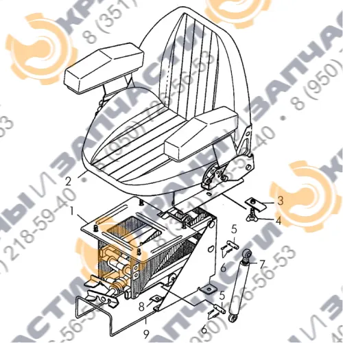 Сиденье тракторное Б-170/Т-170 для тракторов и бульдозеров Б10М, Т10, Т-130, Т-170