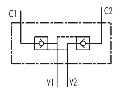 Гидрозамок двухсторонний VBPDE 3/8"L (V0187) - чертеж 2