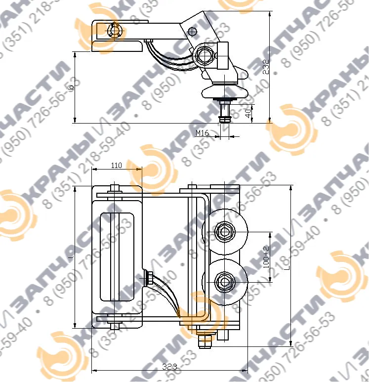 Токоприемник ТКН-9А-2М - чертеж 1
